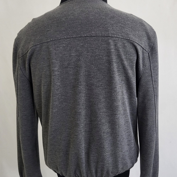 Zara Faux Suede Combined Bomber Jacket In Black/Gray Size XL - Picture 2 of 9